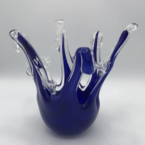 Lavorazione Arte Murano vintage cobalt blue glassware from Italy - Picture 2 of 5